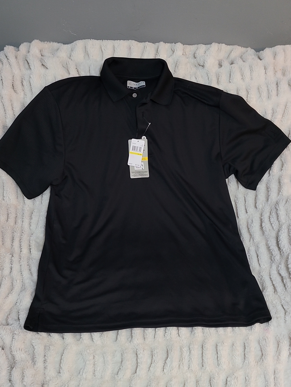 PGA Tour Black Men's Performance Polo SPF 50 UPF Sun Protection